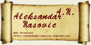 Aleksandar Mašović vizit kartica